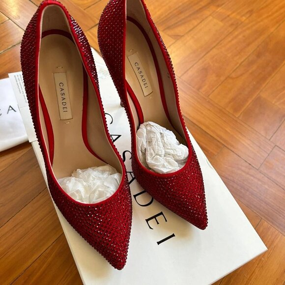 Casadei Shoes - Casadei Cryst Blade Neckline Pumps